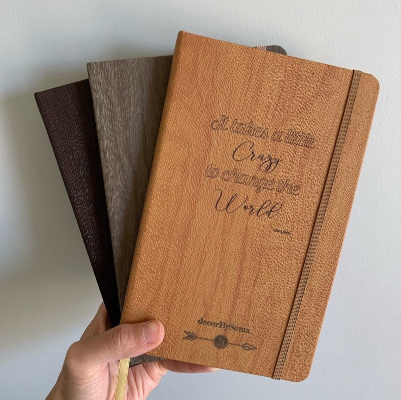 Personalized Faux Wood Notebook | decorBySoma