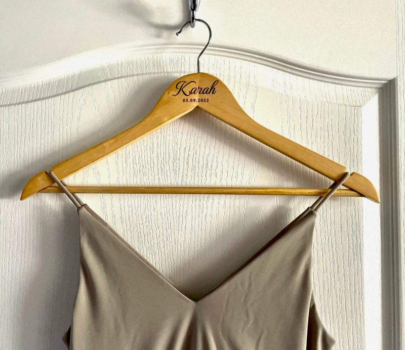 Personalized Bridesmaid Dress Hangers | Wooden Wedding Dress Hanger | Bridal Dress Hanger | Custom Bridesmaid Gift - Image 5