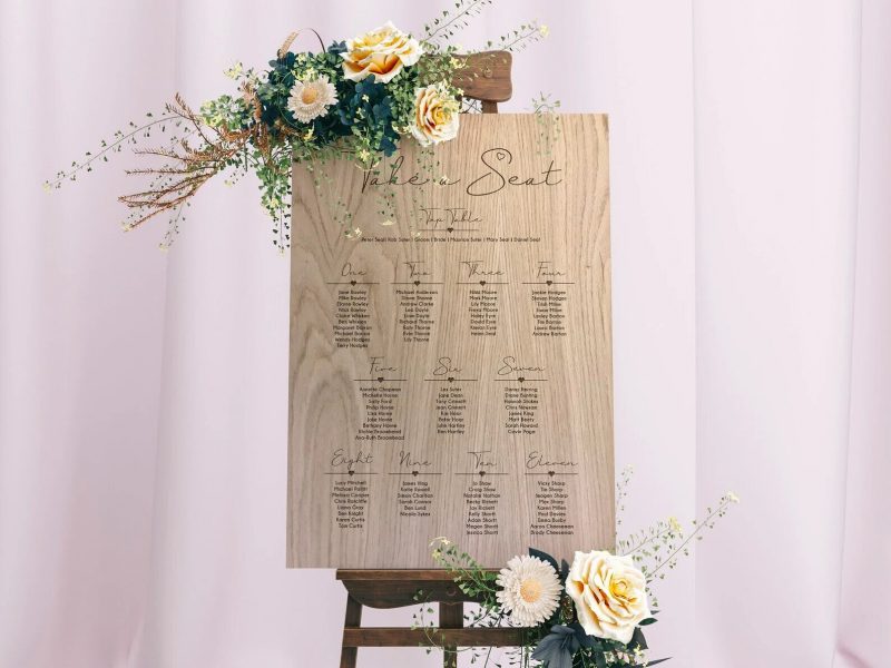 Wooden Wedding Seating Chart | Laser engraved customized wedding seating chart - Image 4