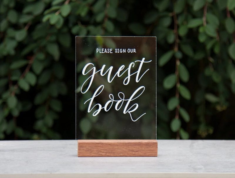 Acrylic Wedding Guest Book Sign | Personalized Sign Our GuestBook Display