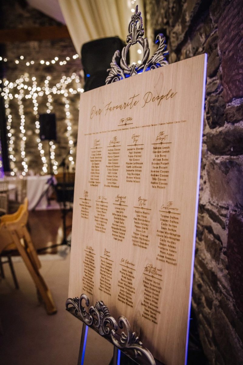 Wooden Wedding Seating Chart | Laser engraved customized wedding seating chart - Image 2